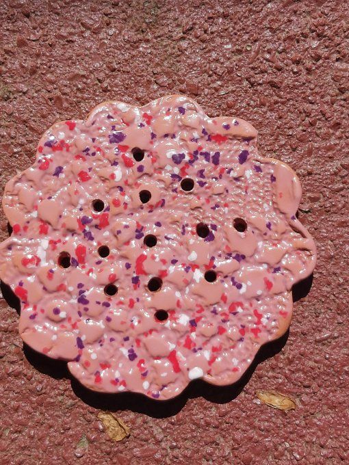 Support de fleurs rose moucheté