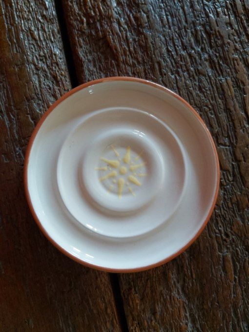 Porte savon soleil rond gris/blanc