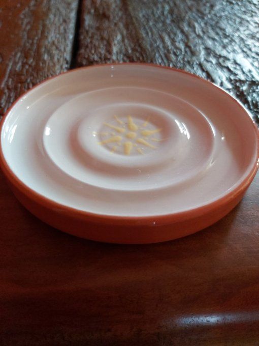 Porte savon soleil rond gris/blanc