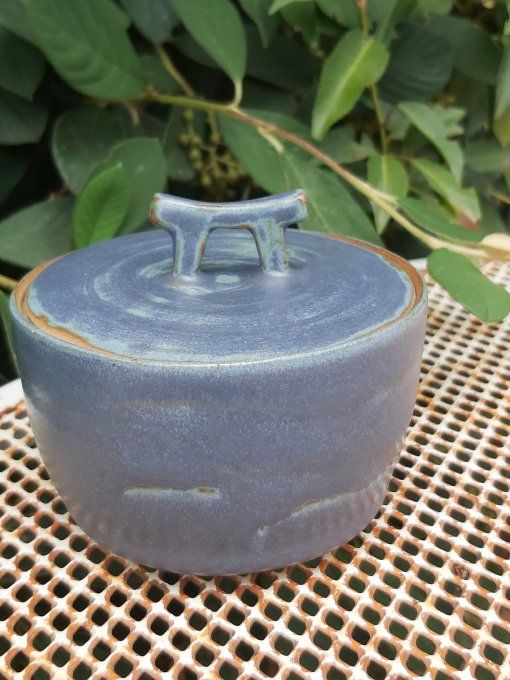 Boîte céramique bleue en grès
