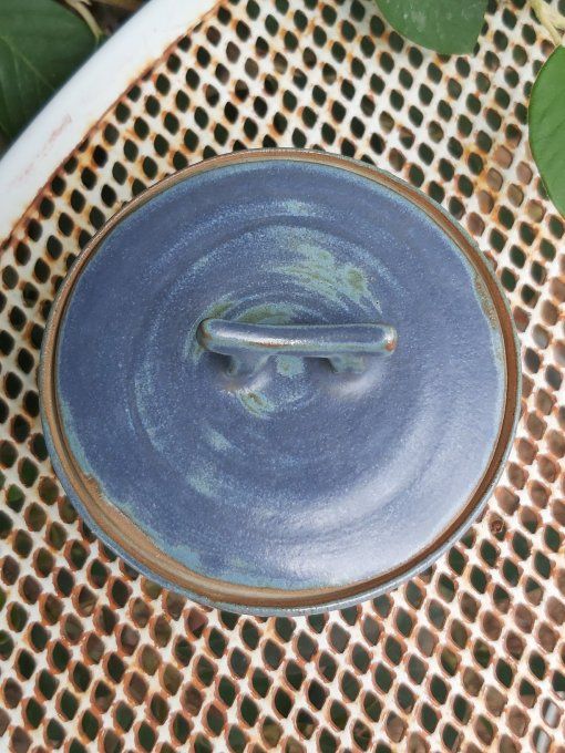 Boîte céramique bleue en grès