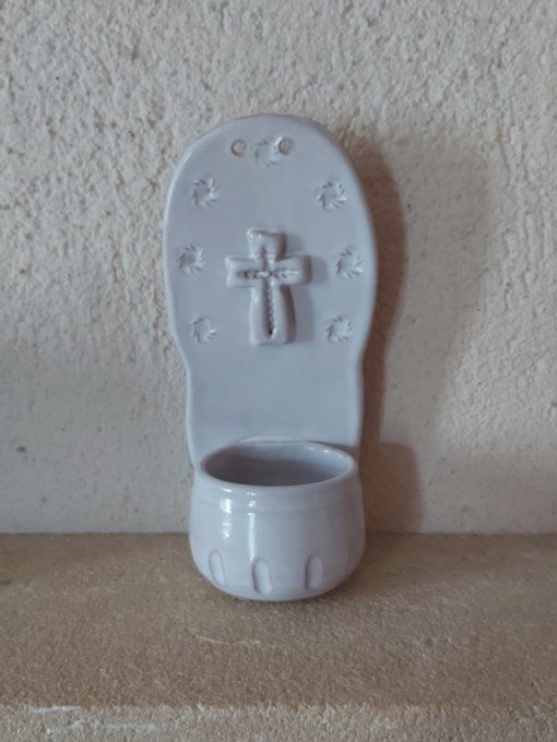 Bénitier blanc en céramique