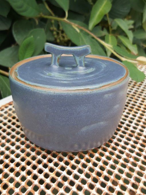 Boîte céramique bleue en grès