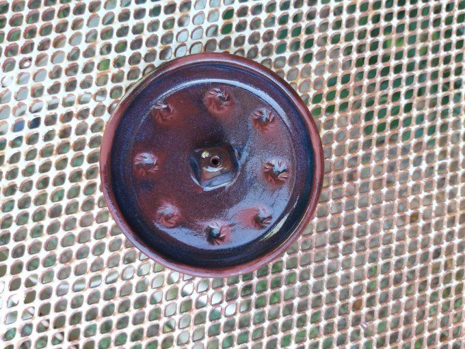 Porte-encens brique bleuté
