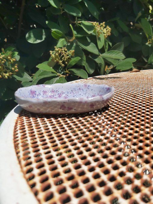 Porte-savon violet moucheté