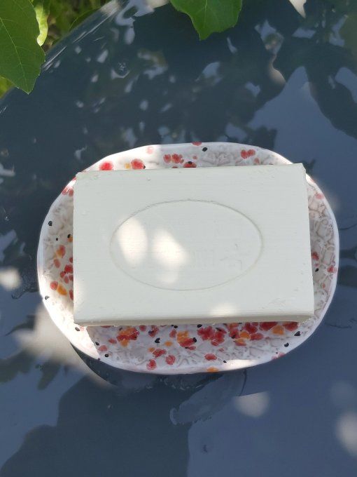 Porte-savon blanc moucheté