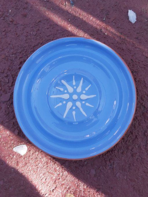 Porte savon soleil rond bleu