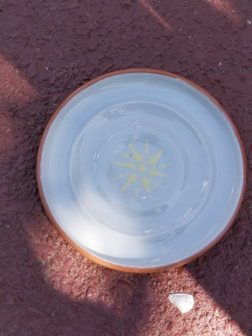 Porte savon soleil rond gris/blanc