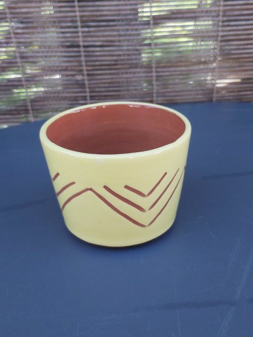 Pot à cactus sgraffito jaune
