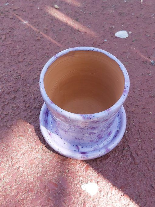 pot à cactus violet moucheté 